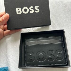 HUGO BOSS Embossed Black Card Holder